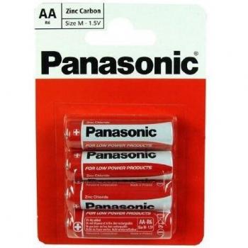 Panasonic Zinc Batteries AA R6 1.5V Pack 4