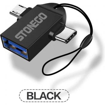 Stonego Aluminium OTG Adapter USB 3.0 naar Micro USB en USB-C