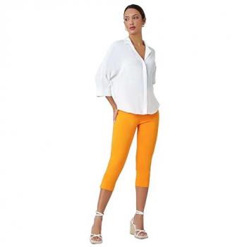 Elastic Waist Gingham Cropped Trousers