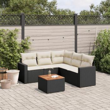 VidaXL 6-tlg. Garten-Sofagarnitur mit Kissen aus Poly Rattan