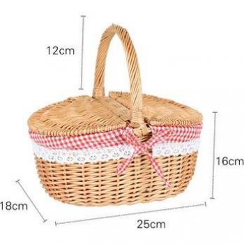 Woven Storage Basket with Lid for Home Decoration