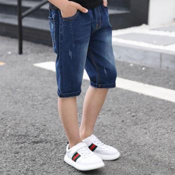 Short d'été en denim pour garçons, couleur bleue, style décontracté, tailles 4 à 13 ans