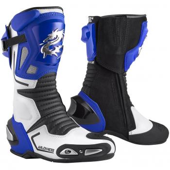 Bottes de moto Arlen Ness Sugello, combinaison noire, blanche et bleue, 40