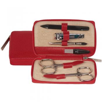 Beluga 13 cm Maniküre‑Werkzeugetui (WINDROSE) – Leder