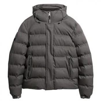 Superdry Herren Steppjacke, Tweed-Design, grau