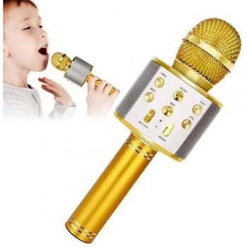 CUQOO Bluetooth Microphone – 4 in 1 Karaoke Wireless Microphone with Dancing LED Lights