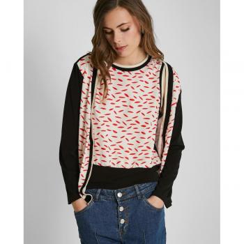 Chaqueta Trucco Mujer con Cuello Pico y Estampado