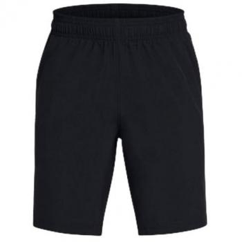Under Armour Boys' Woven Wordmark Shorts (Black/Racer Red)