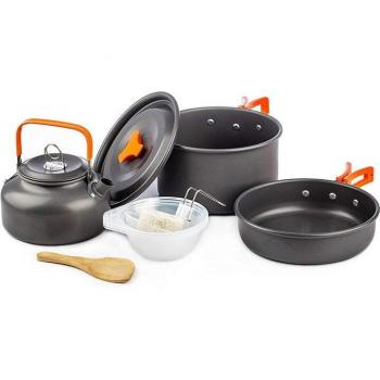 Leichtes Camping Kochset mit Farbbox