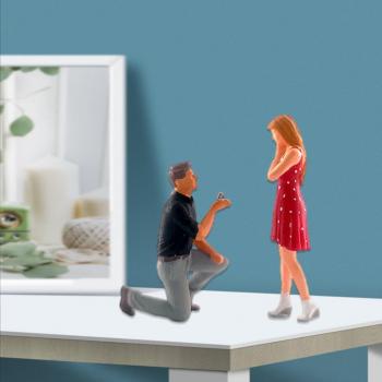 Poupées de Mariage en Résine 1:64