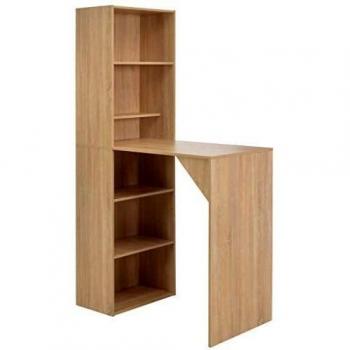 VidaXL Tavolo da Bar con Ripiano in Rovere 115x59x200 cm