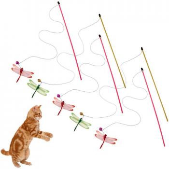 5 Stück Katzenstock Drahtspielzeug mit Glocke