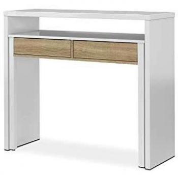 Escritorio desplazable Bilbao. Mesa consola extensible Blanca