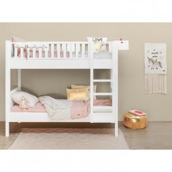 Stapelbare bedden van Bopita met rechte Nordic-trap (wit, 90 x 200 cm)