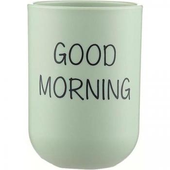 Good Morning Bathroom Organizer: Water Cup & Toothbrush Holder