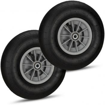 Ruote in plastica con adattatori per carriola 4.00‑6, cerchione nero grigio – set