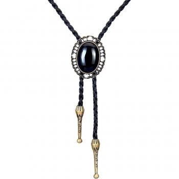 Colgante Ovalado Estilo Vaquero con Cordón Bolo
