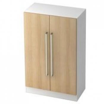 Schrank Solid 3OH BxTxH 80x42x127cm Griff CE Weiß/Eiche