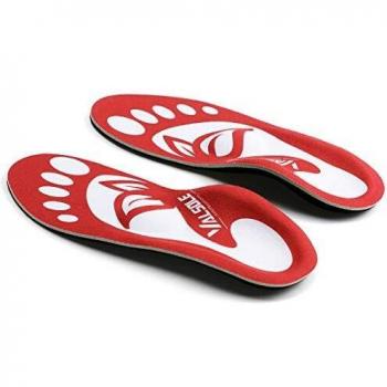 Solette Comfort Ortopediche Valsole con Cuscinetto per Tutta la Lunghezza dell'Arco Plantare, Adatte a Uomini e Donne, Dimensioni: 47-48 EU (305mm), Colore: Rosso