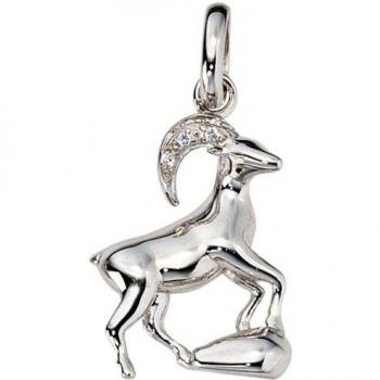 JOBO “37354” Anhänger Steinbock – 925 Silber, Zirkonia-Einsatz