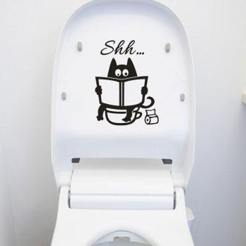 Cute Cat Shh Vinyl Mural for Home Decor