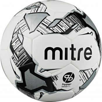 Size 5 Hyperseam Soccer Ball by Mitre Calcio – White/Black/Silver