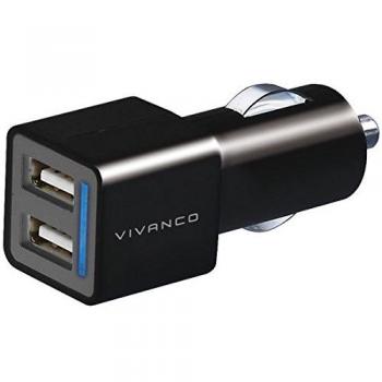Cargador para Automóvil Vivanco 35588 con Doble Puerto USB