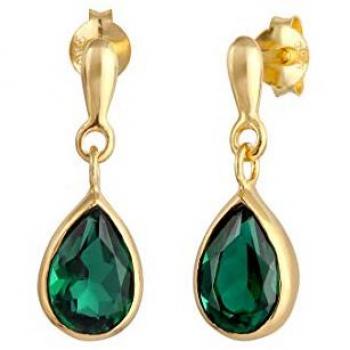 Elli Premium Orecchini ‘Tropfen’ Oro e Verde