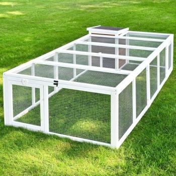 Maison de jardin pour lapins avec enclos 218x46x100cm
