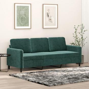 Torana Canapé 180 cm Vert Foncé 3 places en Velours