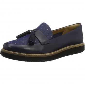 Clarks Glick Castine, Mocassini Blu (Navy Leather), 42 EU