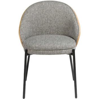 Classic Walnut & Grey Fabric Table Chair
