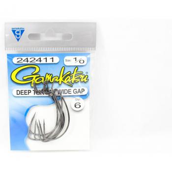 242411 Wide Gape Deep Throat Hook (1/0) – Gamakatsu