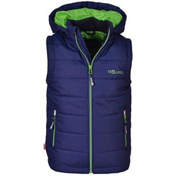 Chaleco Infantil Rompevientos Trollkids Narvik Azul Marino/Verde Claro Talla 8 años