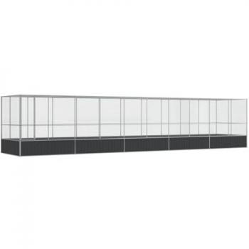 Steel Aviary with Extension (Silver)