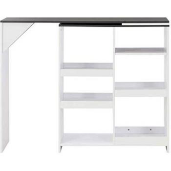 Table de bar élégante avec tablette amovible 138x40 cm