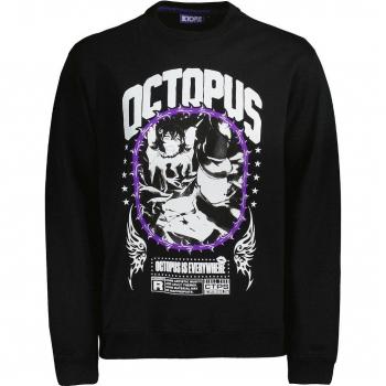 Octopus Men's Black Sweatshirt with Thorn Accents