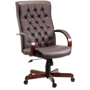 Warwick Antique Style Executive Office Chair, Burgundy