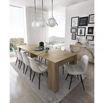 Table Extensible Chêne Clair jusqu'à 10 Convives