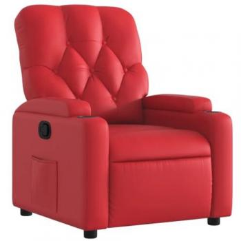 Fauteuil inclinable rouge en simili cuir