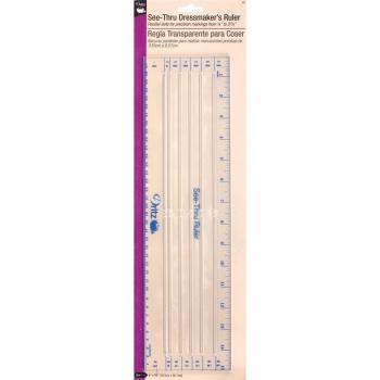 Dritz Clear Plastic Seamstress Measuring Ruler, 4 x 15