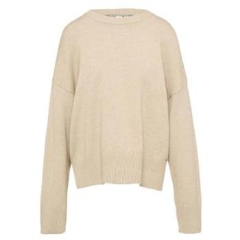 Regular Fit Rundhalspullover für Frauen, Beige, M