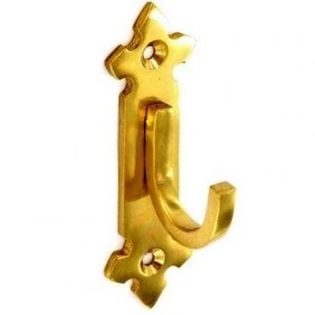 Gothic Style Door Holdbacks, Brass, 80mm x2