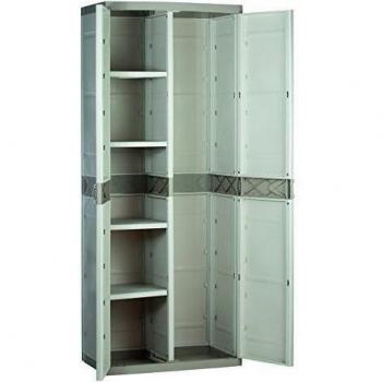 Armoire Plastiken 2 portes Titanium, Beige, 70x44x176 cm