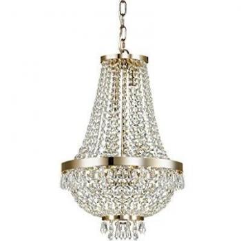Netlighting Caesar 6 Light Crystal Chandelier Gold Finish G9