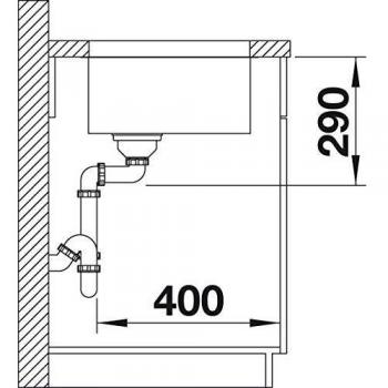Évier de cuisine Blanco Andano 500-U dimensions 500x400 mm