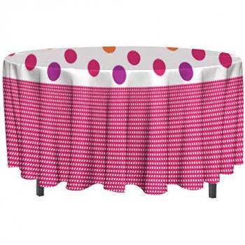 Nappe en PVC Soleil d'ocre 160 cm Rose