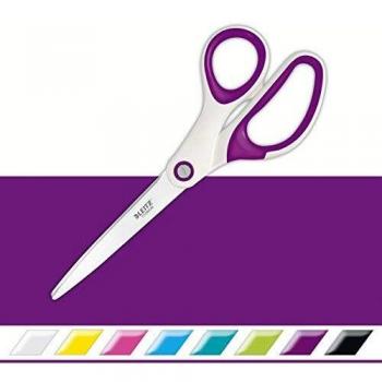 Leitz Titanium Scissors, Right or Left Handed, 6.7 x 1.5 x 15 cm, Office Stationary, Ergonomic Handle, WOW Range, Purple