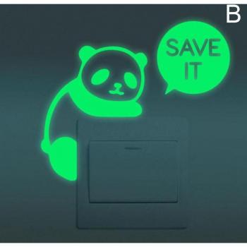 Cartoon Panda Night Light Wall Sticker