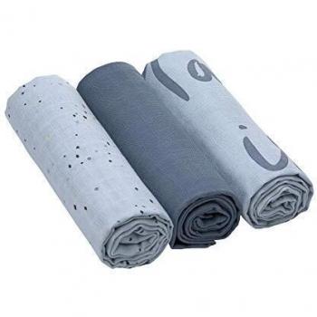 Lässige Baby-Mullwindeln & Spucktuch – Musselin Set Blau